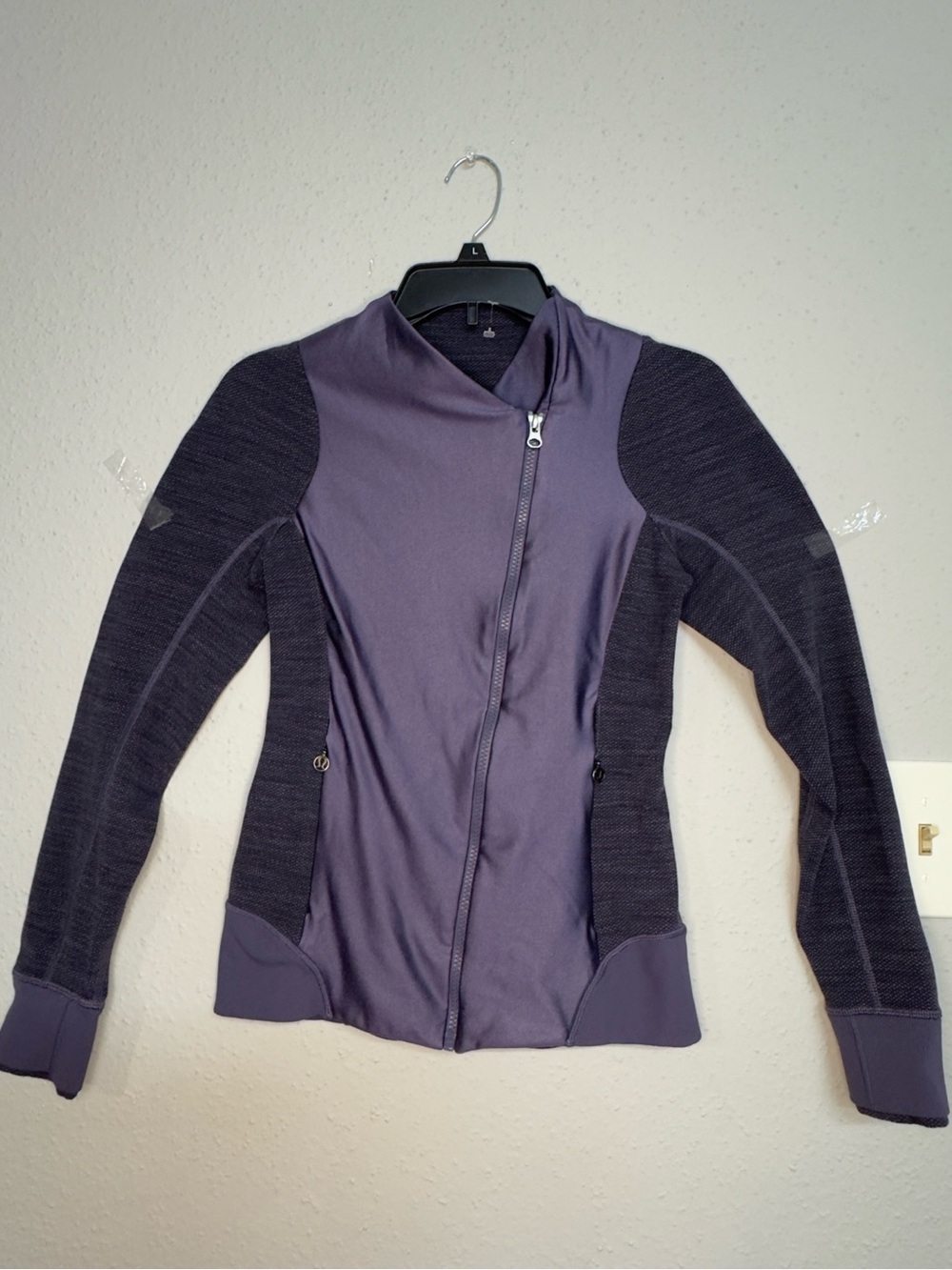 lululemon athletica Two-Tone Dark Purple Asymmetrical Zip Bomber Jacket